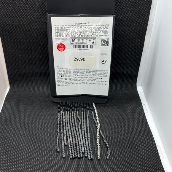 Zara Silver Rhinestone Hair Clip Tassel - Picture 4 of 8